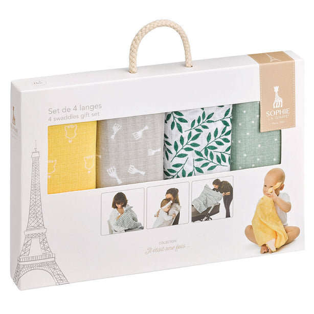 Sophie La Girafe Set Of 4 Small Swaddles