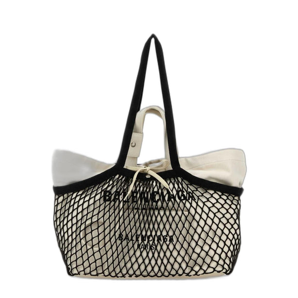 24/7 Medium Canvas Tote - Beige Black