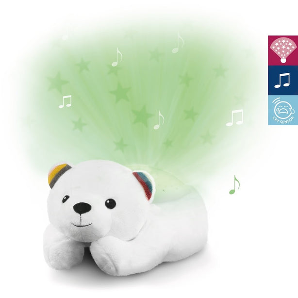 Zazu Polly the Polar Bear, Star Projector Nightlight with Melodies