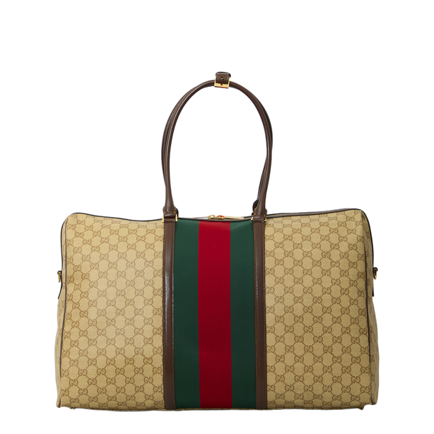 Gucci Ophidia Medium Canvas Duffle Bag - Sand and Brown