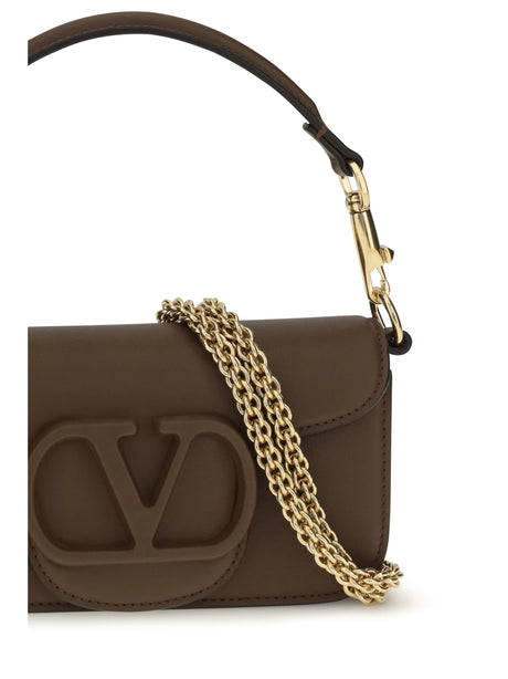 Valentino Garavani Mini Locò Shoulder Bag in calfskin - Wood Brown