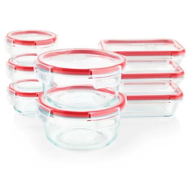 PYREX Freshlock Leakproof Glass Container Set of 8 (Mix)