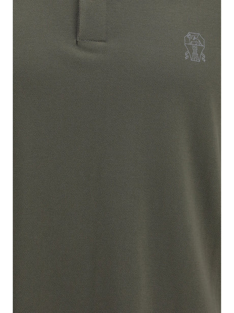 Brunello Cucinelli Cotton Polo - Army Washed+Grigio