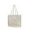 White Perforated Leather Shopping Tote Bag - White
