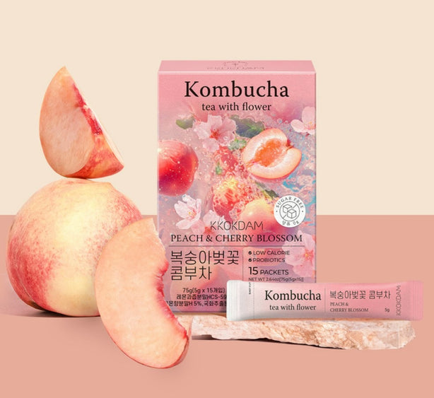 [KKOKDAM] Flower Kombucha Powder Tea 75g 15Packs_ Peach & Cherry Blossom [International Shipping]