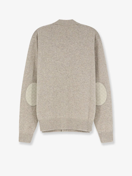 Bottega Veneta Cashmere blend cardigan with Intreccio patch - Fleece Melange