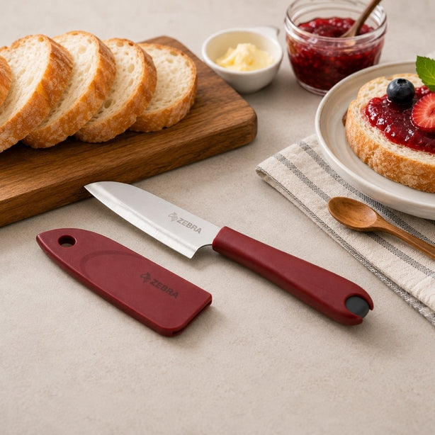 Zebra Together 4 Inch Fruit Knife Red Stainless Steel Kitchen Utility Knife