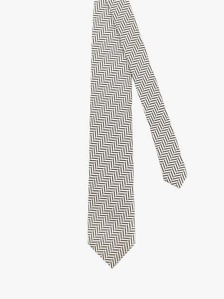 Tom Ford Silk tie with geometric pattern - White