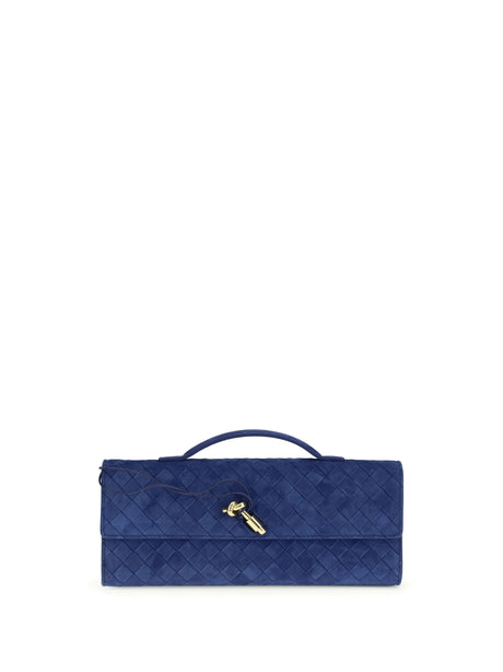 Bottega Veneta Andiamo Clutch - Blue Royal-Muse Br