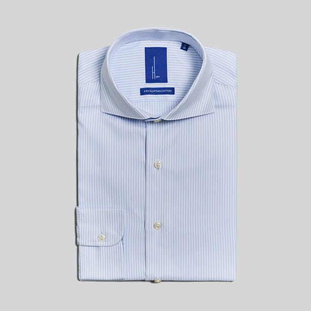 Highr, Light Blue Striped Oxford, Long Sleeve Shirt