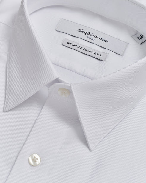 Coupe Cousu, White Twill, Long Sleeve Shirt