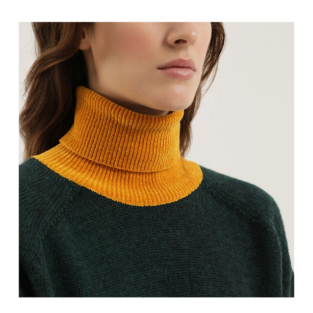 Green And Yellow Turtleneck Sweater