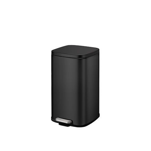 Eko Rectangle Step Bin With Soft Closing Lid 12L Black Stella