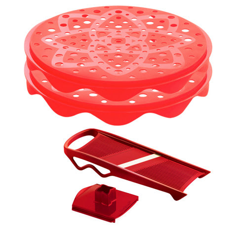 Mastrad 2 Pcs Topchips Set, Mandolin Red