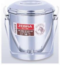 Zebra Loop Hdle Pot 10Cm W/Auto Lock Lid & Insert