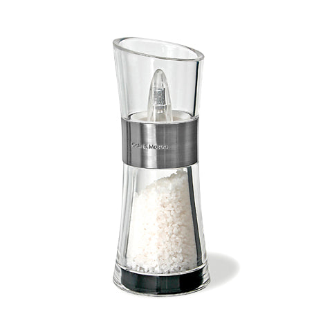 Cole & Mason Acrylic Salt Mill W/Ceramic Mechanism Inverta Flip Chrome