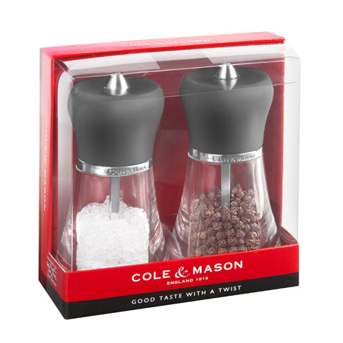 Cole & Mason Salt & Pepper Mill Gift Set Grey Napoli