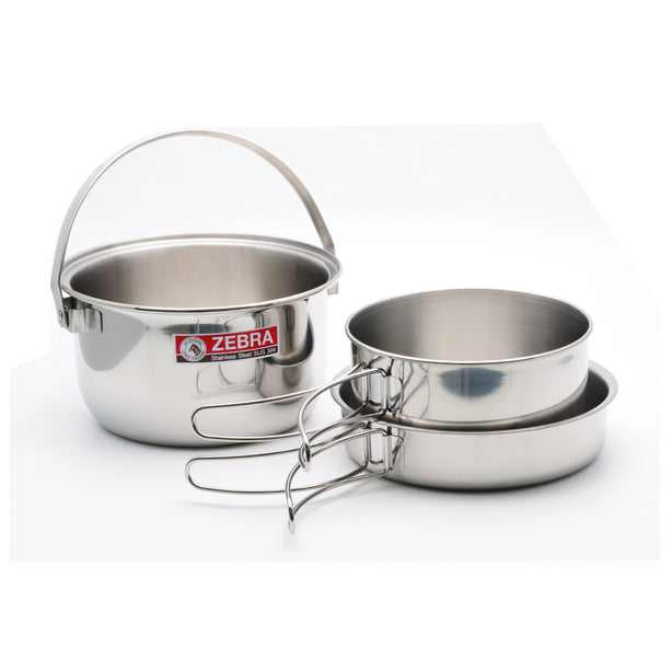 Zebra 3 Pcs Camping Set Ii With Bag 2 Pots Ø14 & Ø16Cm 1 Pan Ø14Cm
