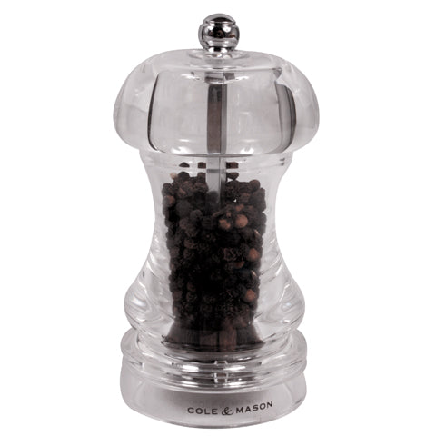 Cole & Mason Acrylic Pepper Mill W/Carbon Steel Mechanism Capstan