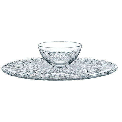 Nachtmann Lead Free Crystal Cake Plate/Chip And Dip