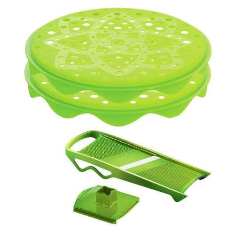 Mastrad 2 Pcs Topchips Set, Mandolin Green