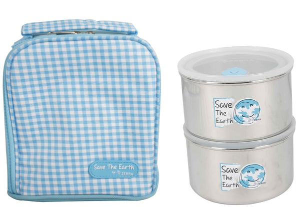 Zebra Kid Set Ii Air Tight Food Storage 12Cmx2Pcs W/Warmer Bag