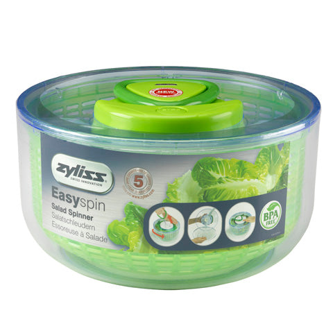 Zyliss Salad Spinner Small, Green, Easy Spin