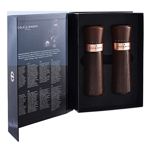 Cole & Mason Wooden Mill Gift Set Chestnut/Rose Gold Lyndhurst