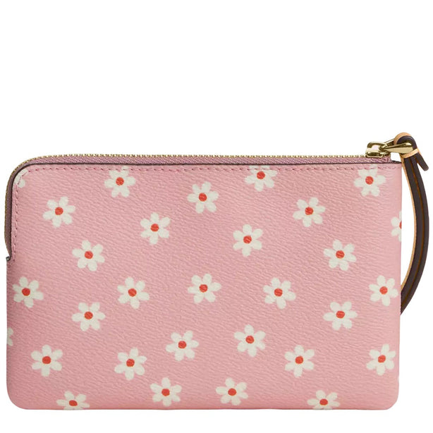 Coach Corner Zip Wristlet With Floral Print - Pink Multi CEX39