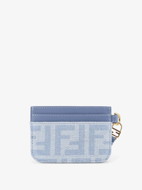Fendi Denim Baguette Card Holder with FF Motif - Denim Chceruleoos
