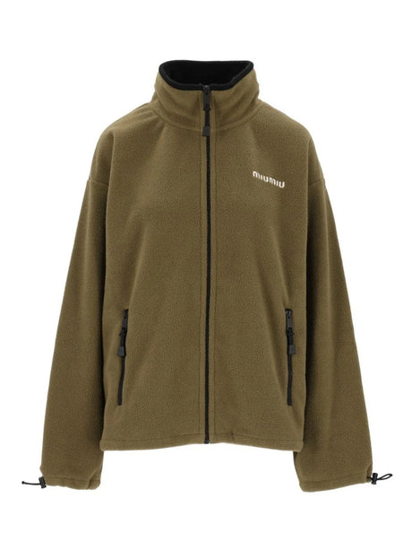 Miu Miu Zip-Up Sweatshirt - Green