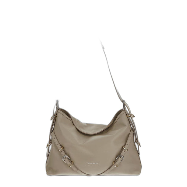 Voyou Medium Calfskin Shoulder Bag - Natural Beige