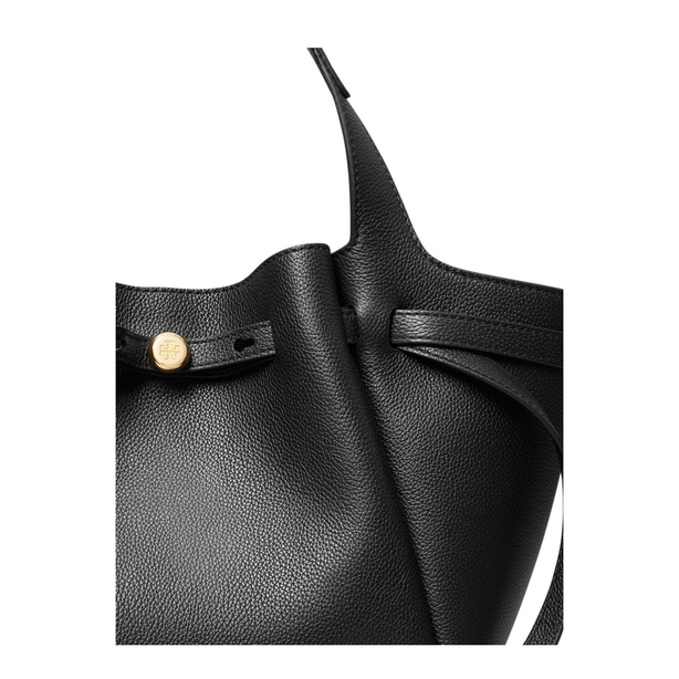 Romy Small Pebbled Leather Tote - Black