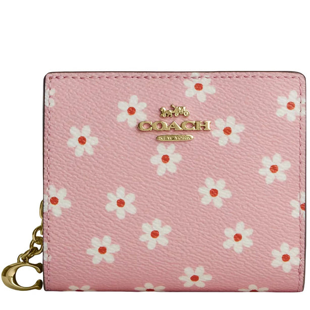 Coach Snap Wallet With Floral Print - Pink Multi CFE05
