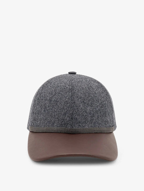 Brunello Cucinelli Wool hat with Monili detail - Grigio Scuro