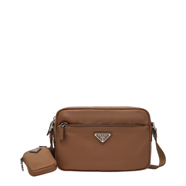 Re-Nylon Mini Nylon Shoulder Bag - Cognac