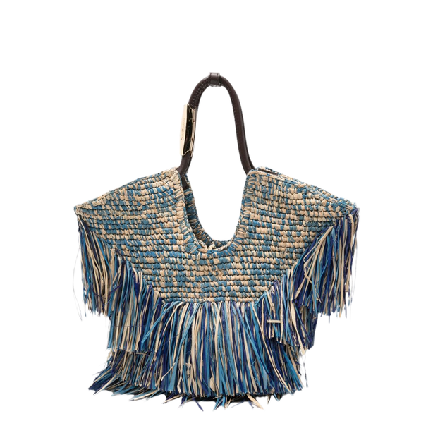 Goldentime Small Silk/Nylon Tote Bag - Blue