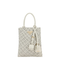 Triangle Logo Leather Tote Bag - White