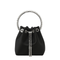 Bon Bon Mini Satin Bucket Bag - Black/Crystal