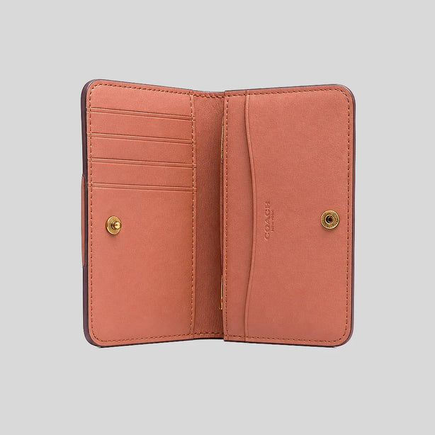 COACH Essential Slim Card Case In Signature Canvas Melon Pink RS-CR542