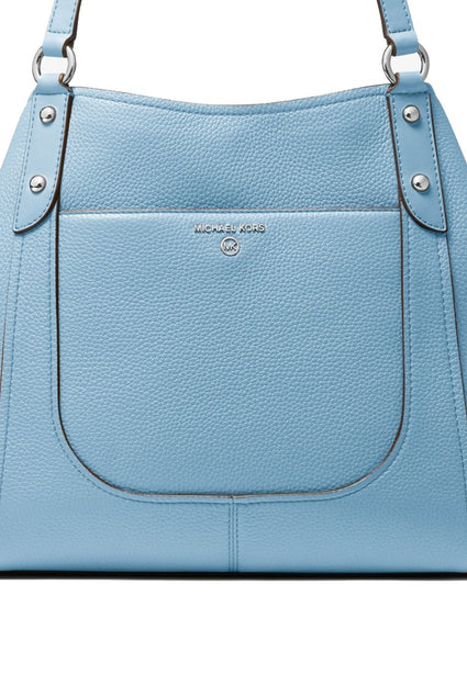 Michael Kors Molly Large Pebbled Leather Tote Bag - Chambray