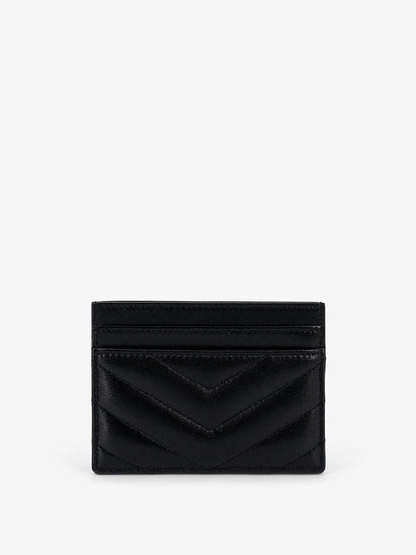 Saint Laurent Cassandre leather card holder - Nero