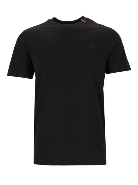 Moncler Short-Sleeved T-Shirt With Striped Details - Black