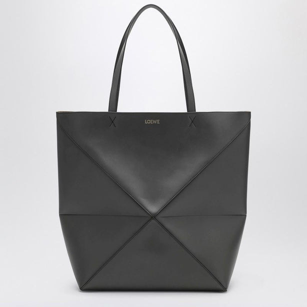 Dark Grey Puzzle Fold Tote XL Bag