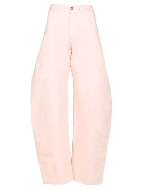 AlaïA Rounded Denim Trousers - Rose