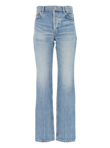 Saint Laurent Straight Jeans In Denim Authentic Medium Blue