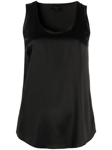 Stretch Silk Satin Top