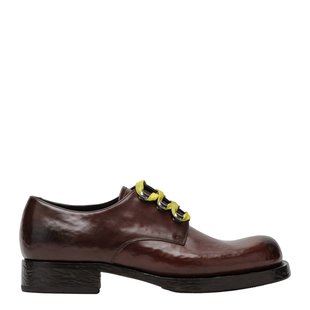 Brown Lace-Up Shoes In Aged Leather