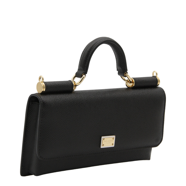 Dauphine Mini Calfskin Crossbody Bag - Black