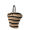 Goldentime Large Raffia Tote - Black Stripes